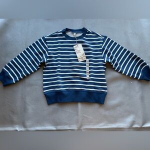 Muji blue/white striped pullover sweatshirt